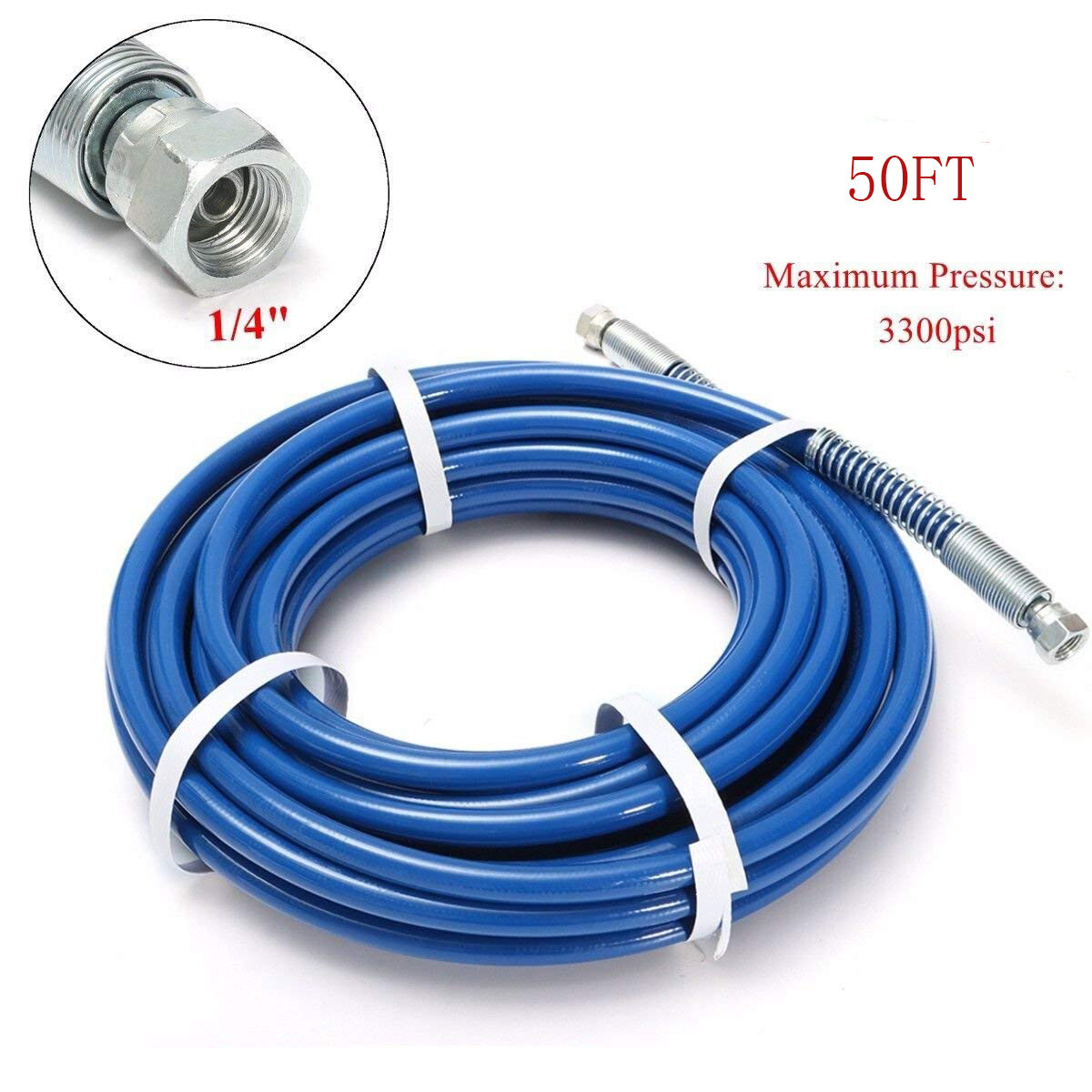 Airless Paint Spray Hose Kit 50ft 1/4" Swivel Joint 3600psi with 517 Tip US