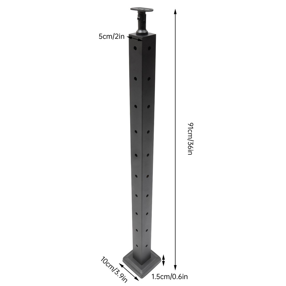 Stainless Cable Railing Level Deck Post Finish Pre-Drilled Posts Top Mount Black