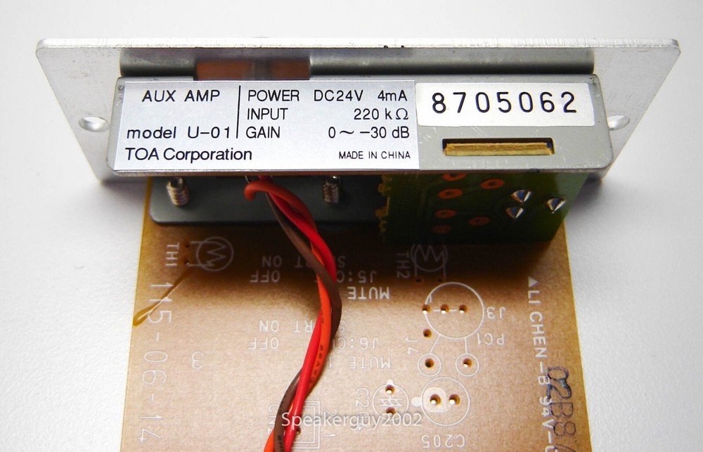 TOA U-01 / Unbalanced Female RCA Line Input Module -- CC