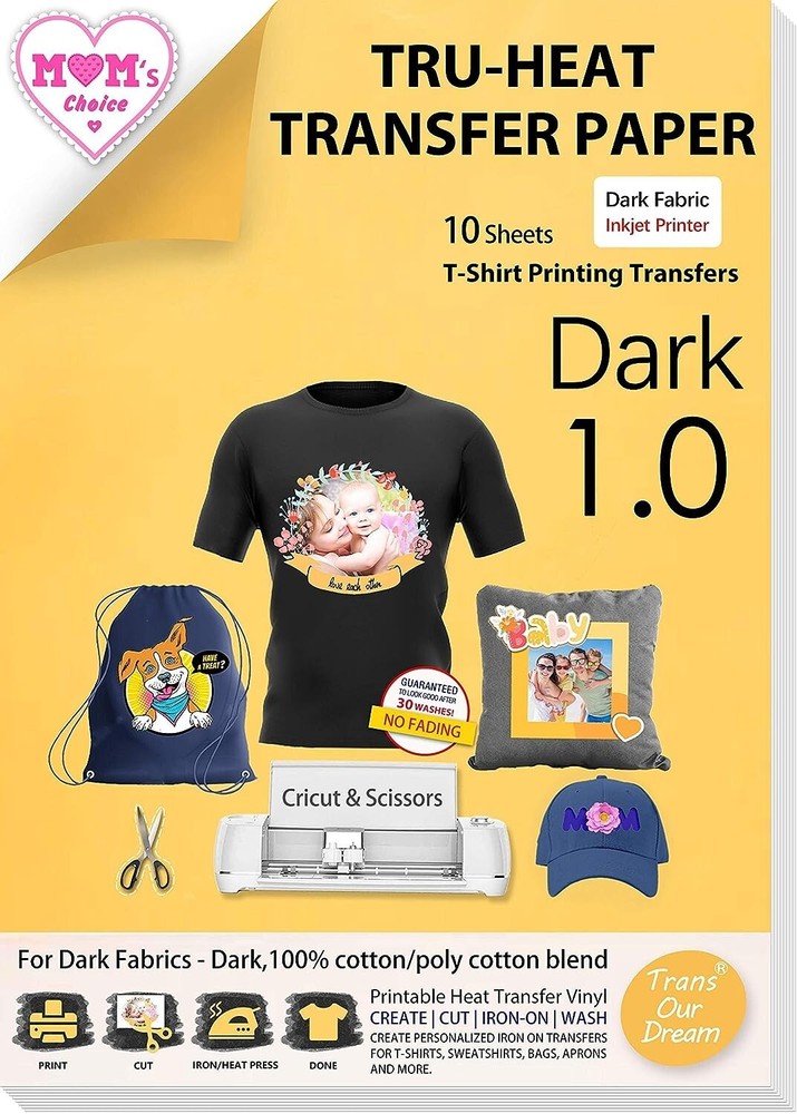 Brilliant Versatile Premium Dark Transfer Paper - 10 Sheets