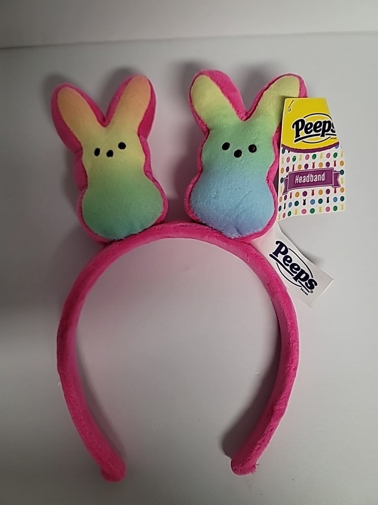 Peeps Bunny Headband  Rainbow  Plush NWT