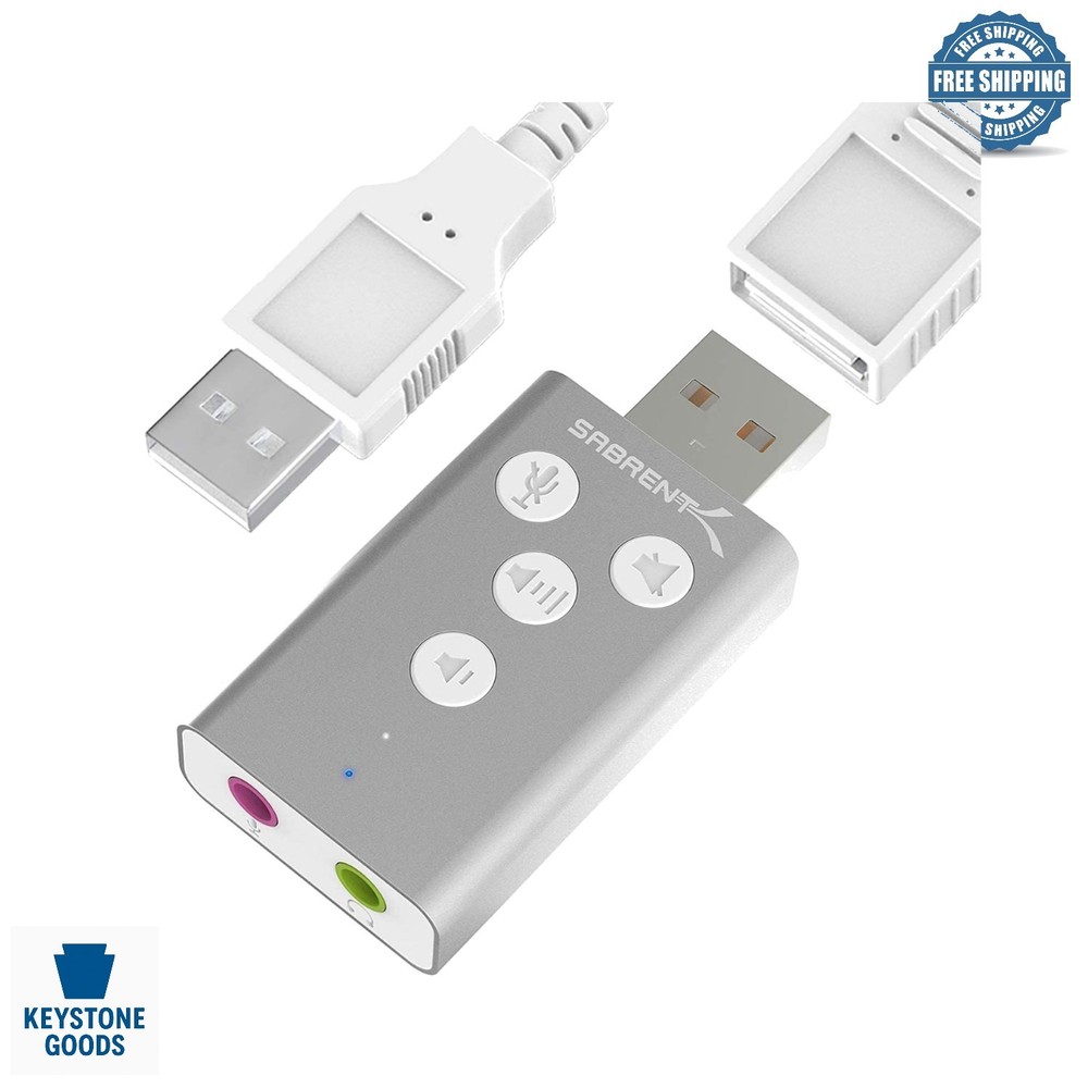 USB 3D Stereo Sound Adapter for Windows & Mac