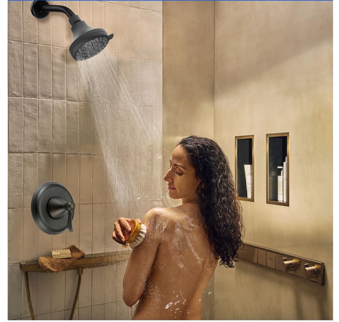 High Presssure Shower head, Premium Matte Black Bathroom Fixed
