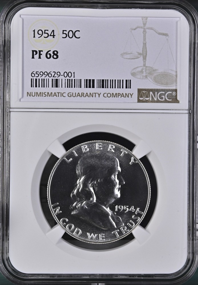 1954 Silver Proof Franklin Half Dollar NGC PF68