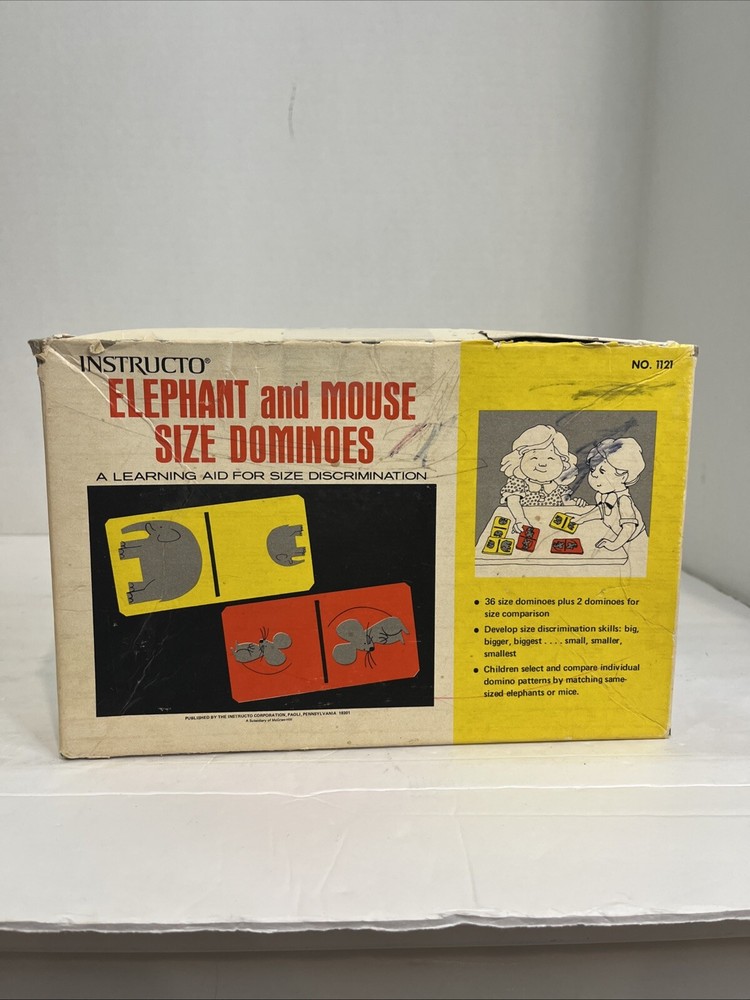 Instructo Set Dominoes #1121 Elephant And Mouse