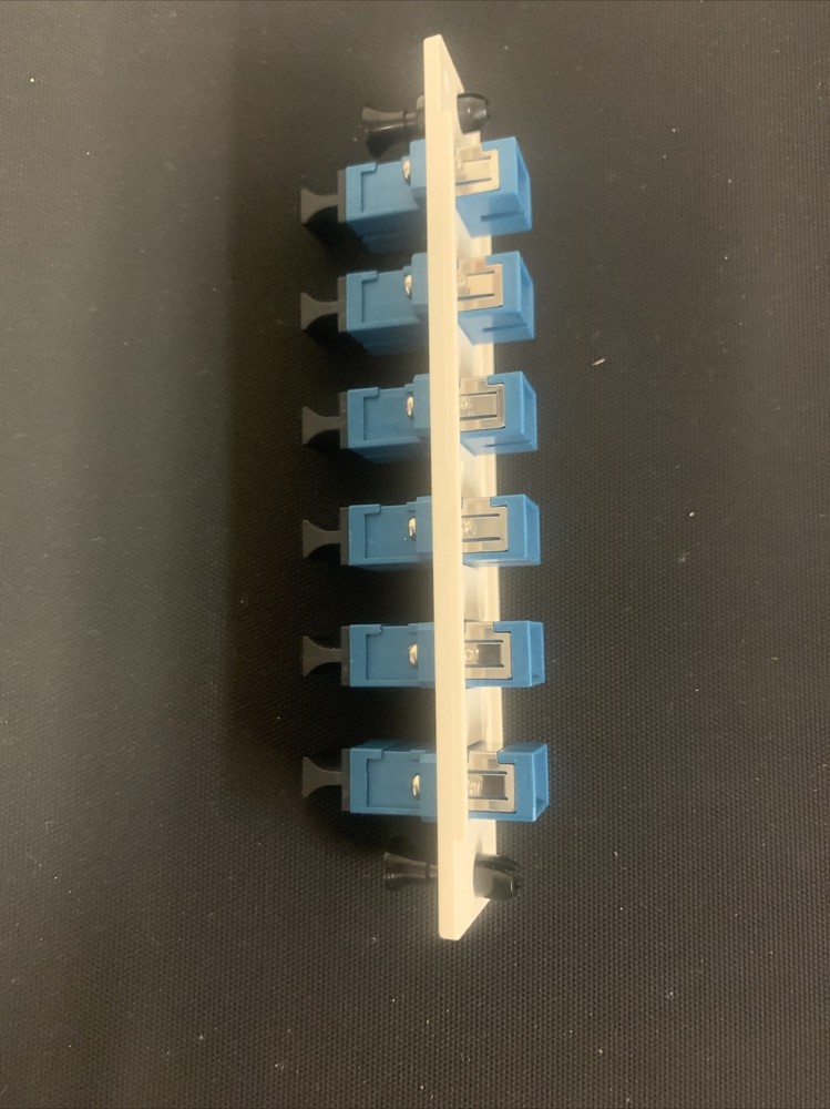 SC Fiber Optic Adapter Panel loaded with 6 Simplex Single Mode SC adapter