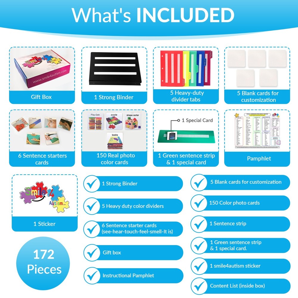 Small Real Visual Communication Book ADHD-Autism Picture Exchange Learning Tool