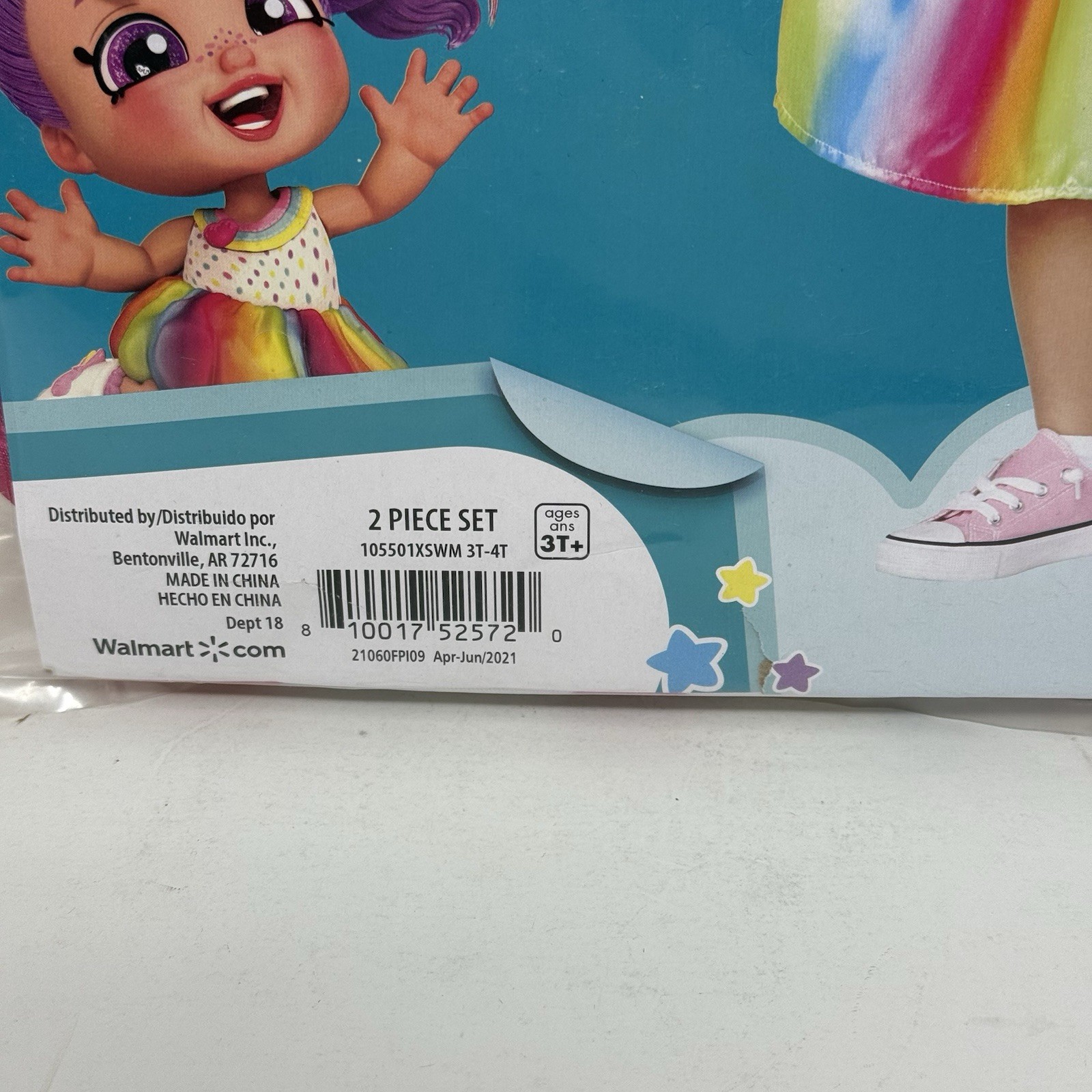 Kindi Kids Rainbow Kate Costume 3T Toddler, Dress Hair Clip New Inspirit Design