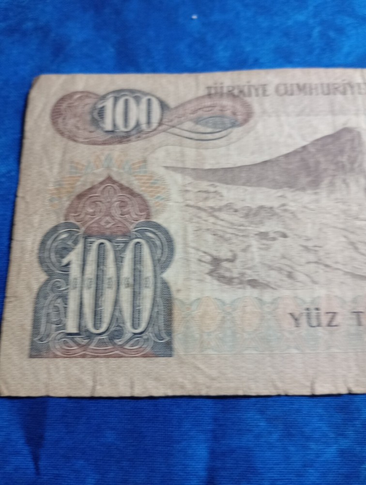 Turkish 100 LIRASI Banknote 1970