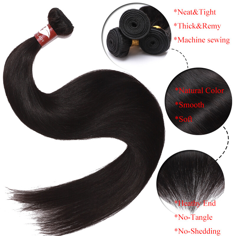 3Bundles/300G Brazilian Virgin Human Hair Extensions Weave Wefts Straight Wavy A