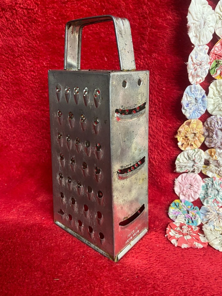 Vintage Small Aluminum Grater Four Sides With Different Grating Patterns
