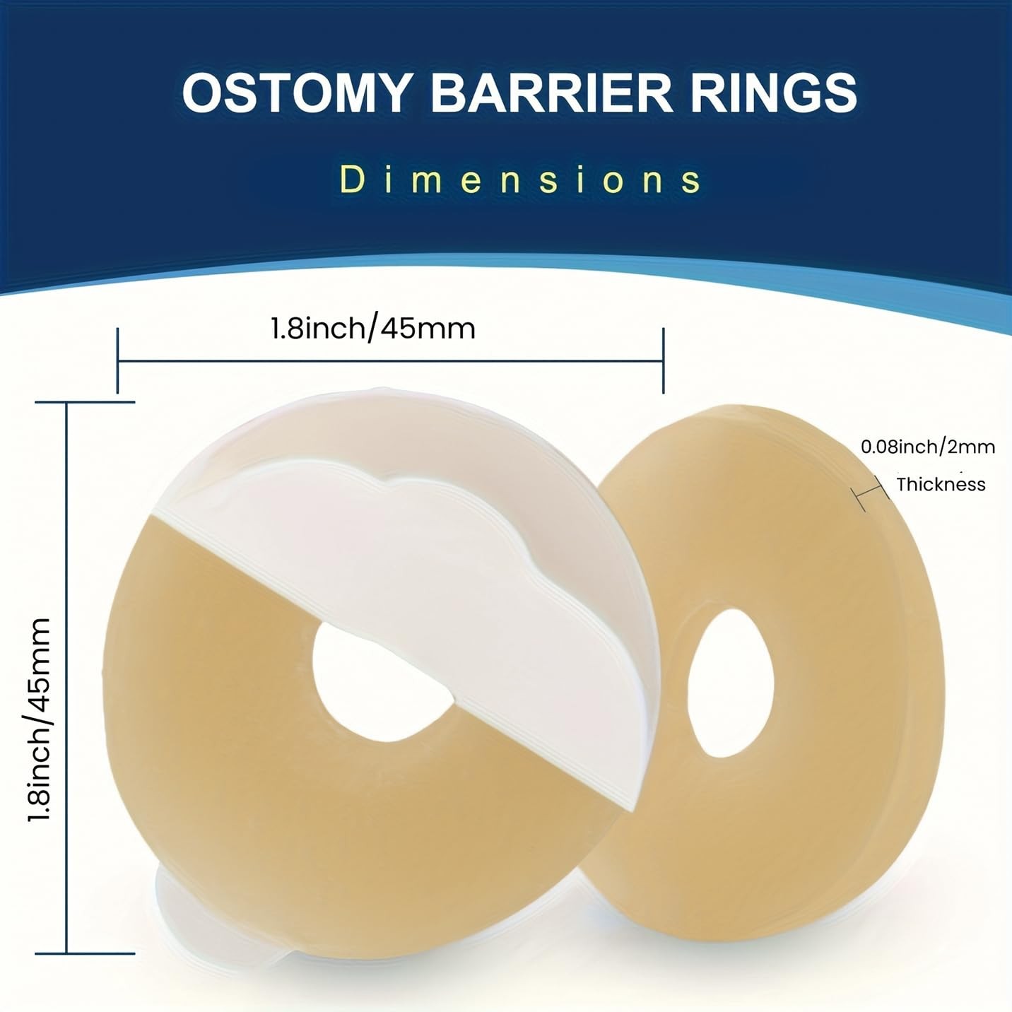 10 PCS Ostomy Barrier Rings, 2Mm Thickness Moldable Colostomy Rings, Medical Gra