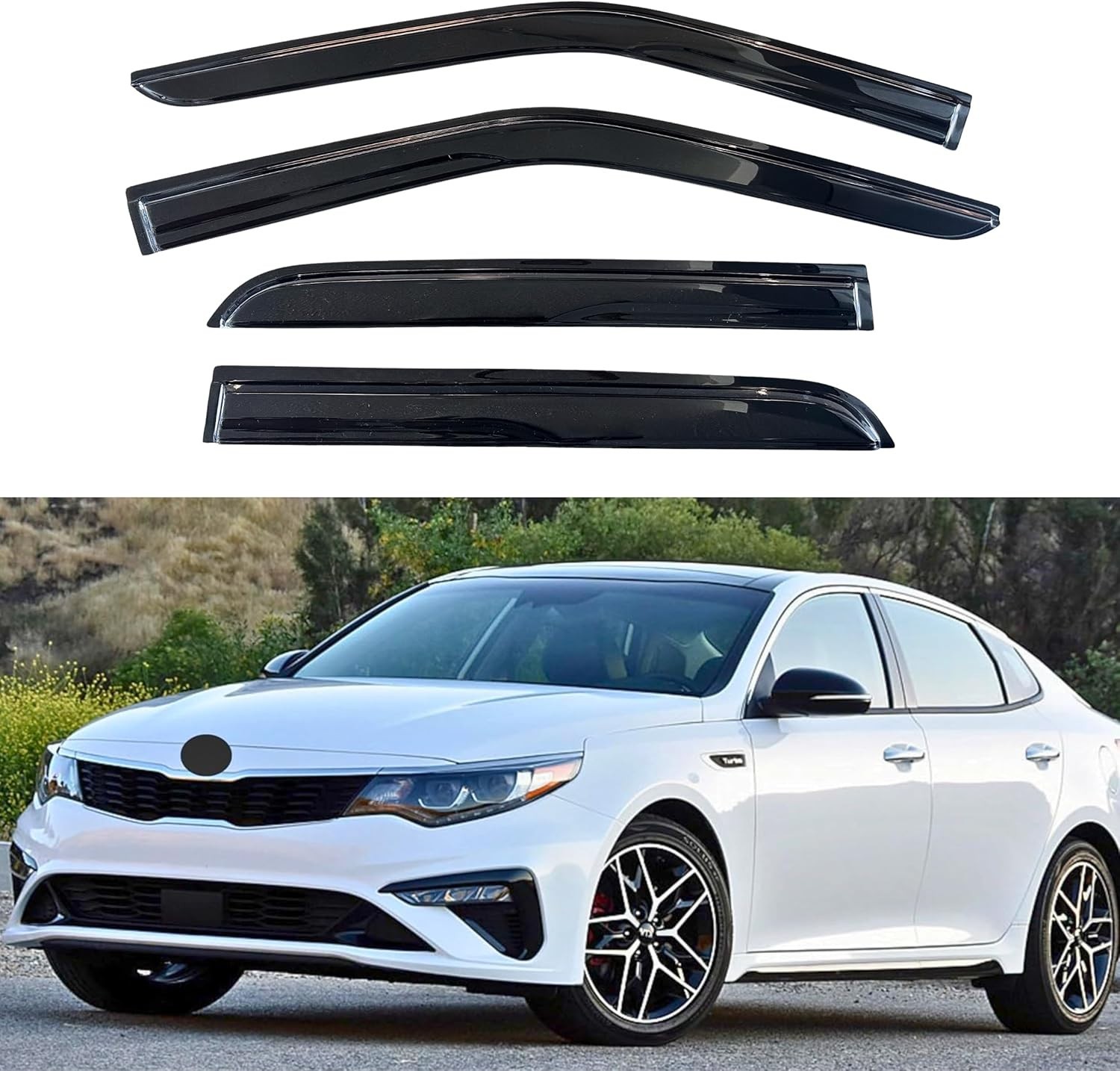 Window Visor Compatible with Kia Optima 2016-2020 Excludes Hybrid Models, 4PC...