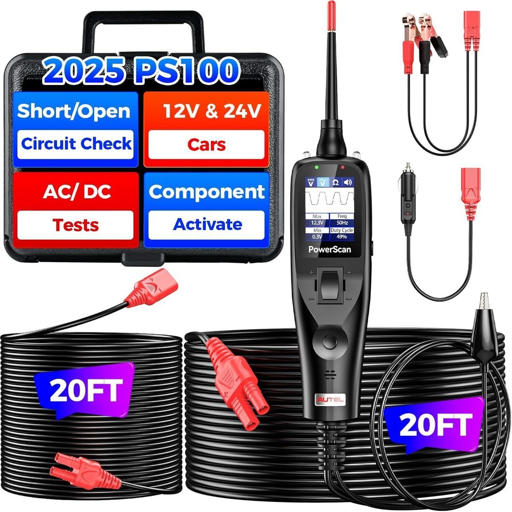 Autel PowerScan PS100 Diagnostic Tool Electrical System 12/24V Circuit Test Lead