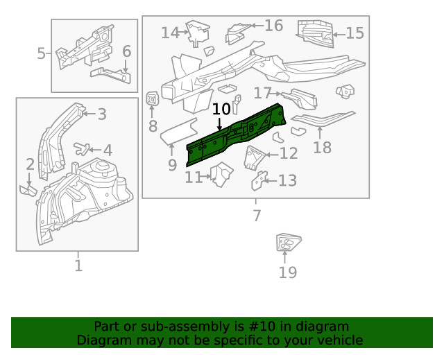 Genuine GM Passenger Side Front Compartment Front Outer Side Rail 23301439
