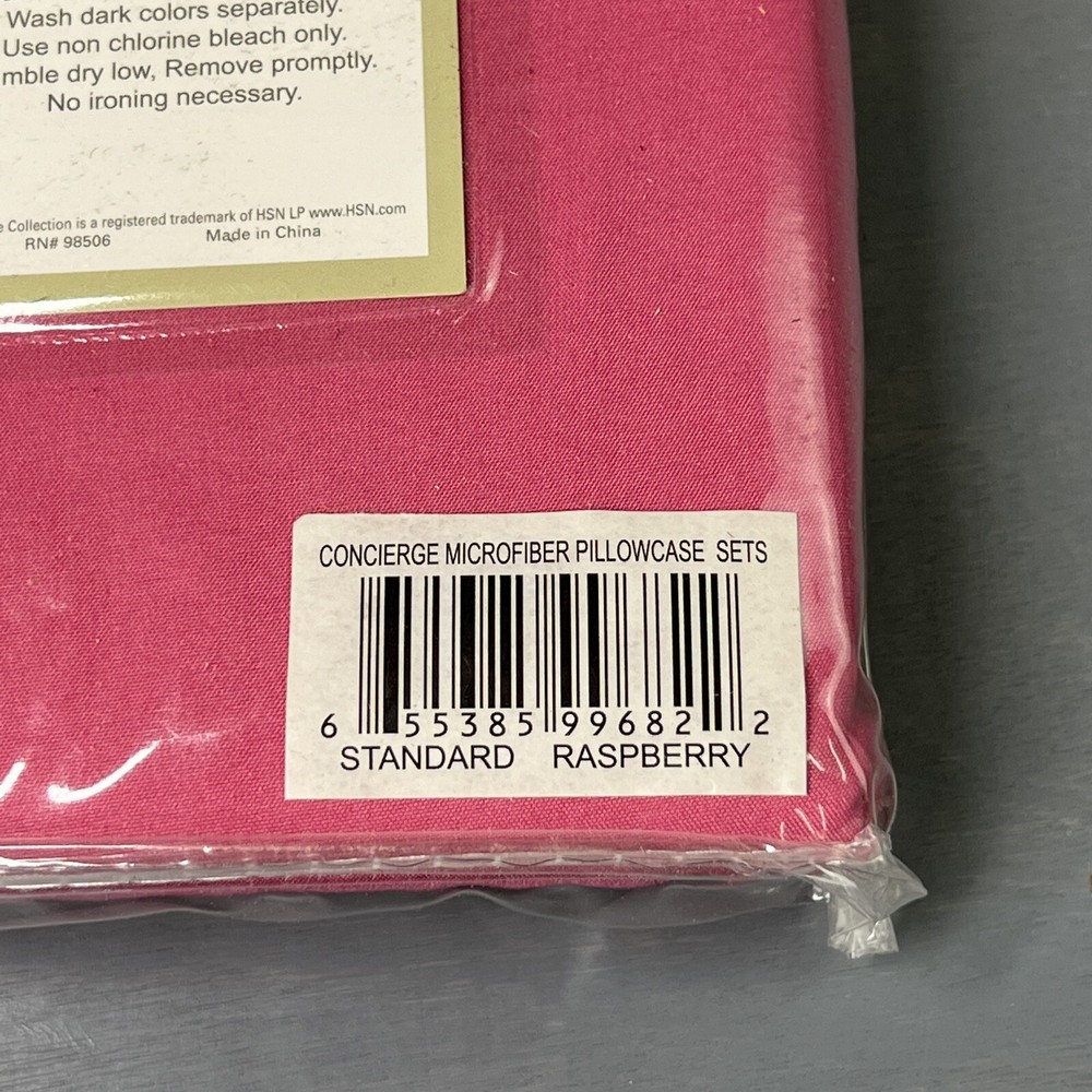 Concierge Collection Set of 2 Standard Microfiber Pillowcases Raspberry