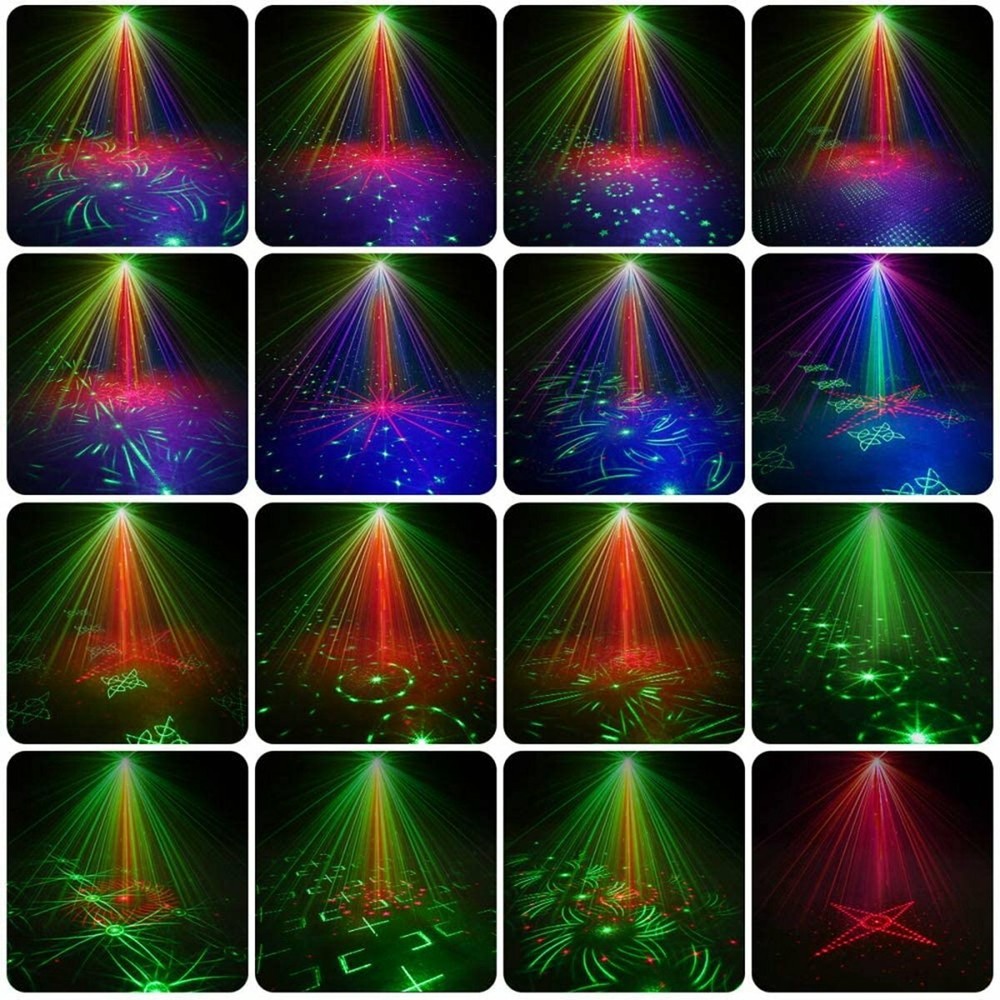 1024Pattern DJ Disco Stage Party Lights Laser Light RGB Strobe Projector &Remote