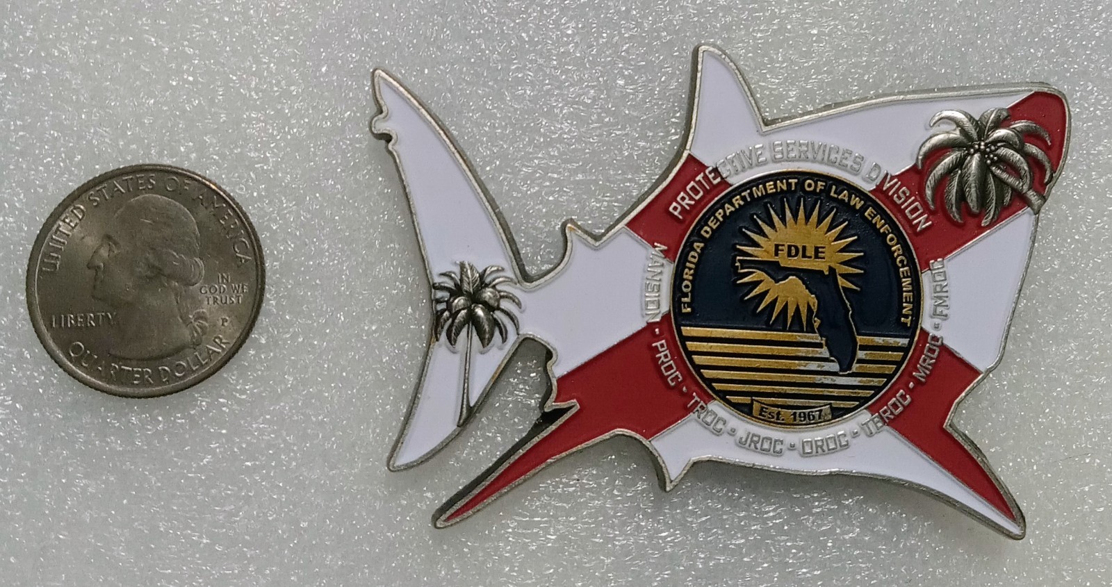 FDLE Protective Services SHARK CHALLENGE COIN sheriff FL governor police FLORIDA