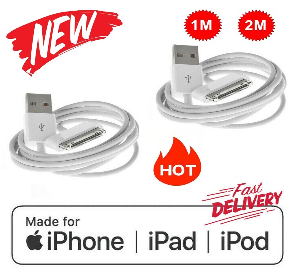 2x 3ft 30 pin to USB Sync Data Charging Charger Cable for old apple iPad iPhone