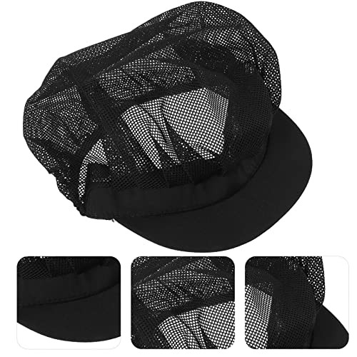 Adjustable Chef Hat with Breathable Mesh - Elastic Kitchen Work Cap for Food