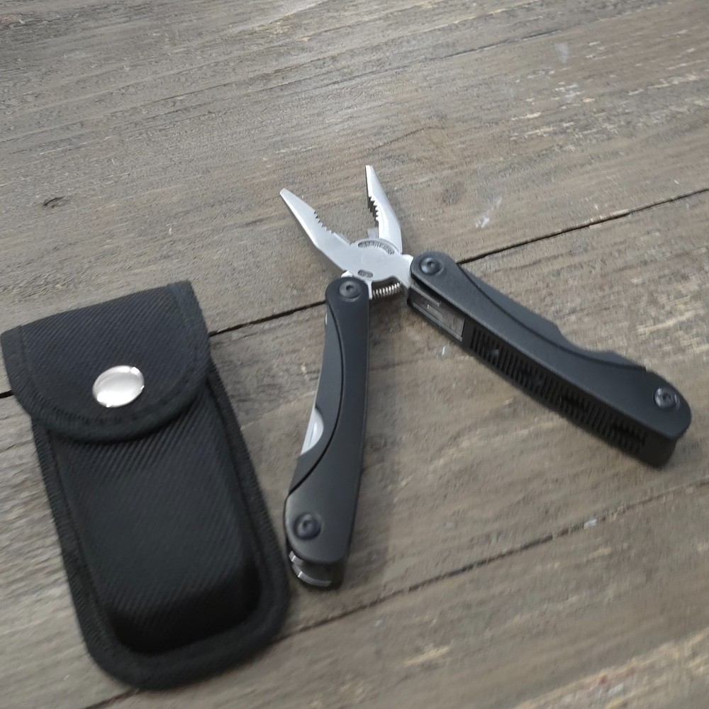 Unbranded Black Multitool Pliers w Nylon Sheath Folding EDC Tool