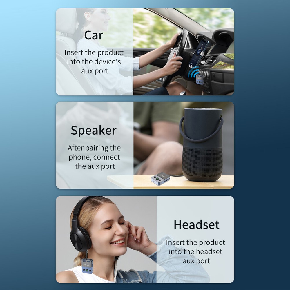 Wireless Bluetooth Integrated Audio Receiver Adapter Car Accessories Universal