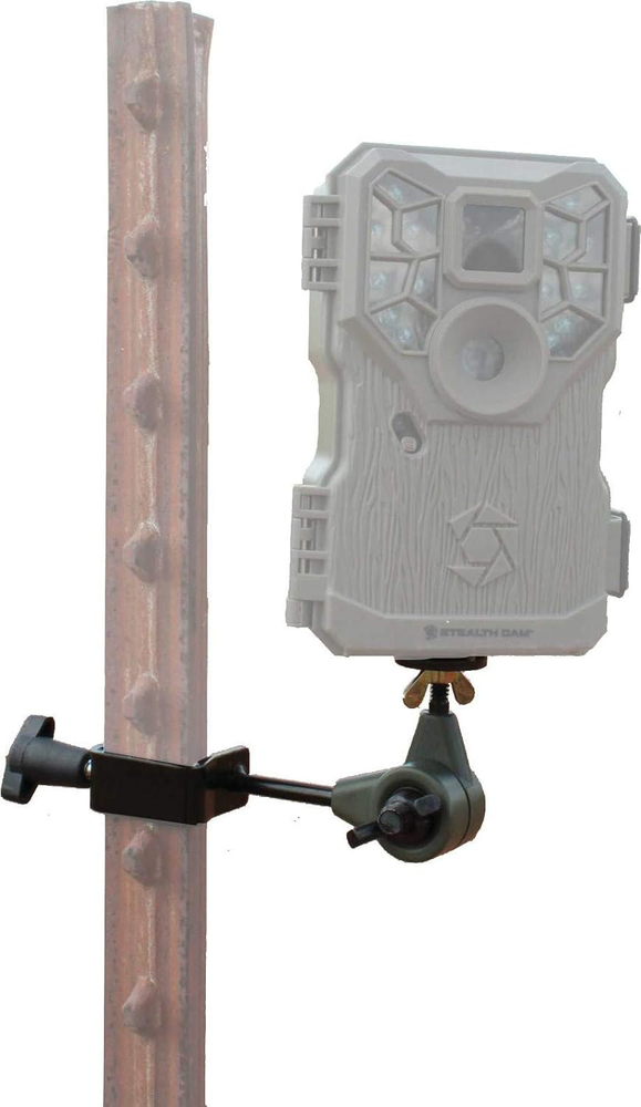 HME T-Post Trail Camera Holder | Compact Sturdy Adjustable Design | Easy Install