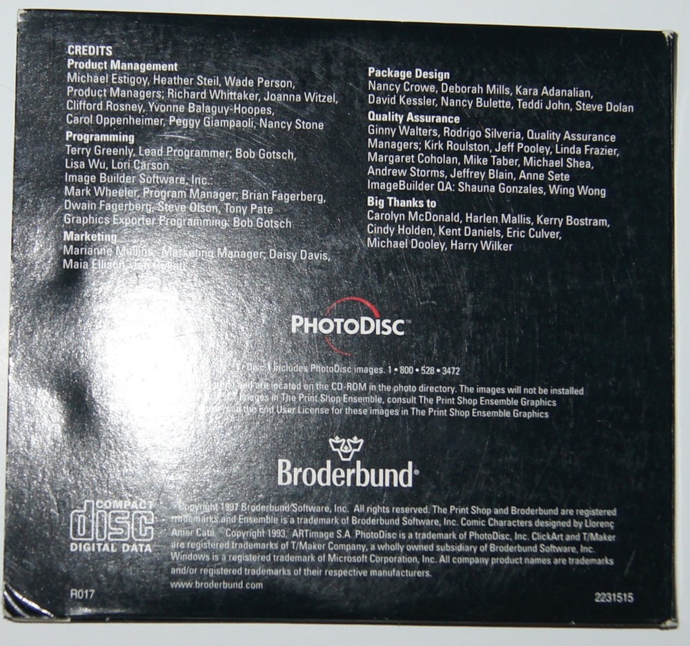 The Print Shop Ensemble Broderbund 2 CD Set MAC