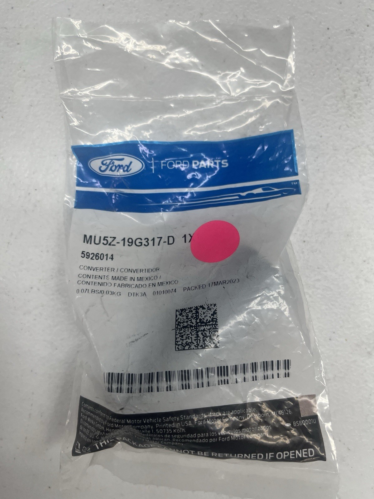 Genuine Ford USB Port MU5Z-19G317-D