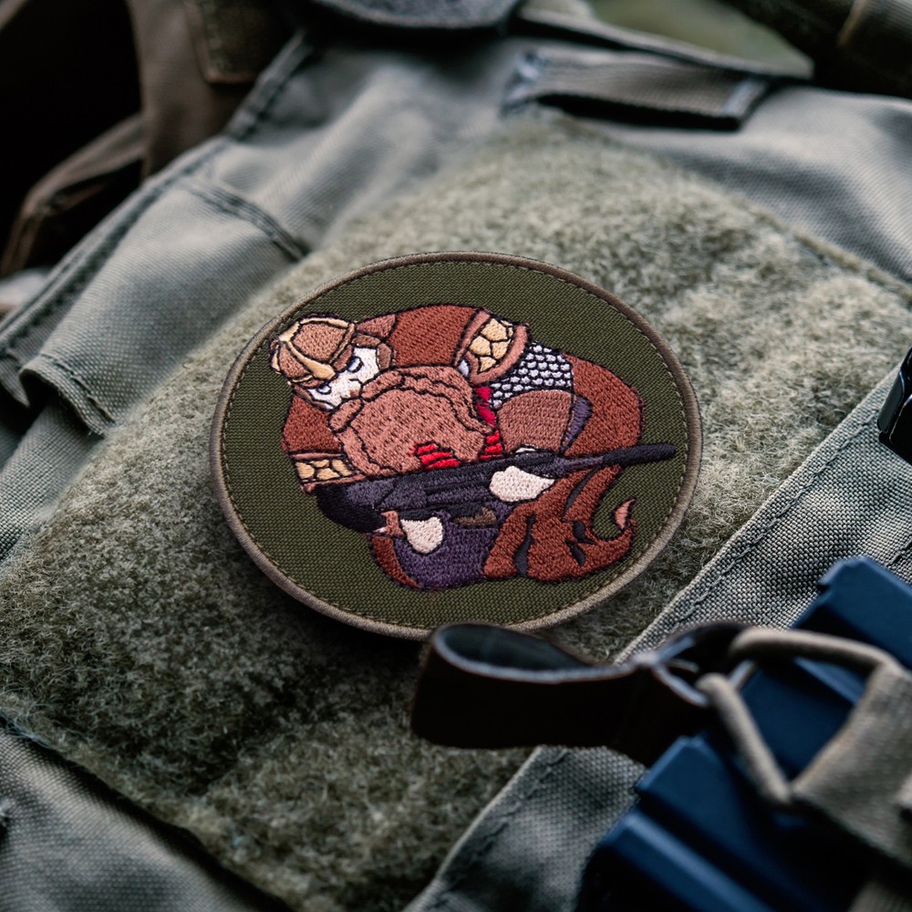 Embroidered Patch “Borodach” (Bearded Warrior) Round Tactical Patch 8 cm