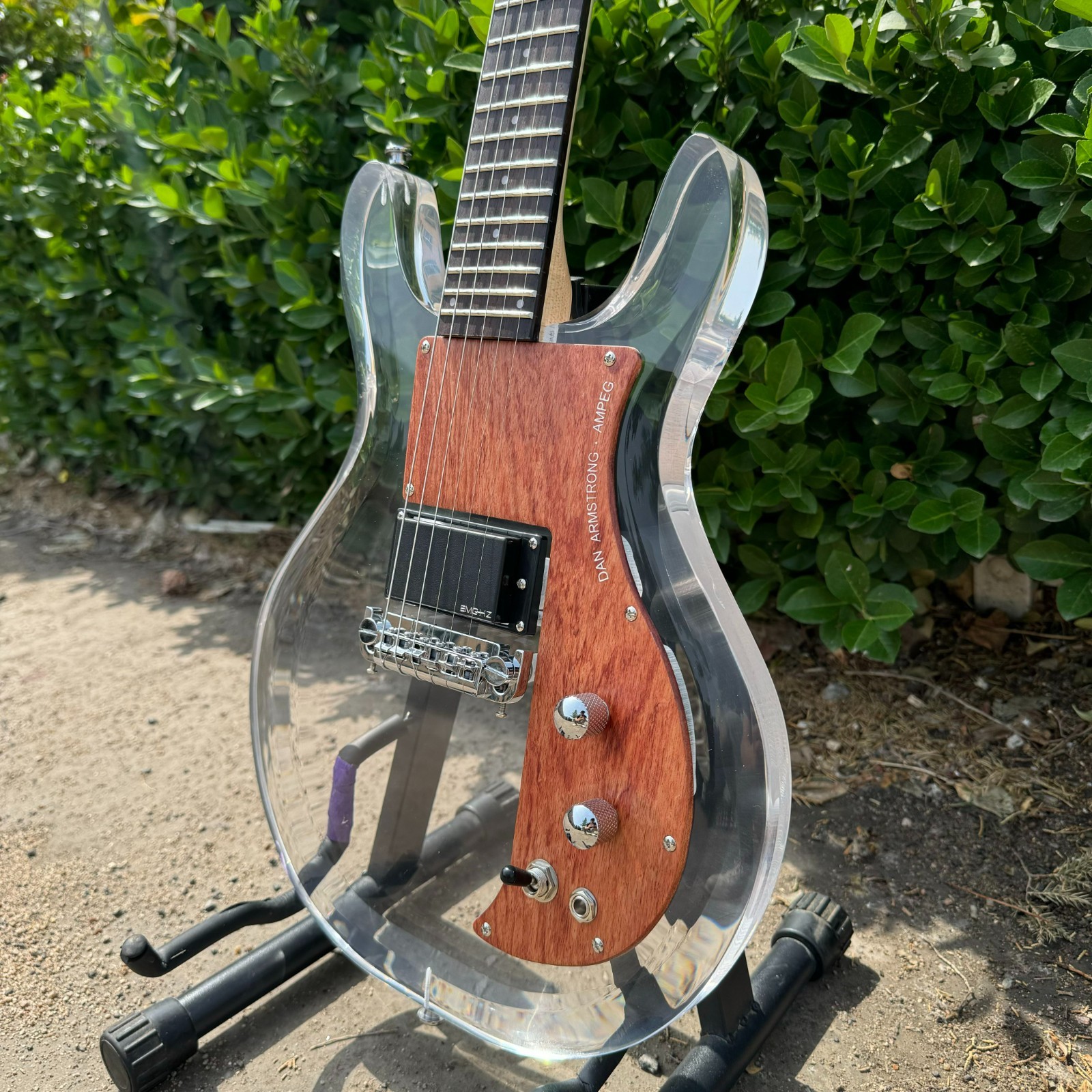 Custom Clear Lucite Electric Guitar-Armstrong DAN Rosewood AccentsRosewood Panel