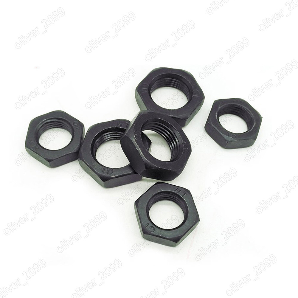 Black 10.9 Steel Left Hand Thread Thin Hex Nuts M8-M42