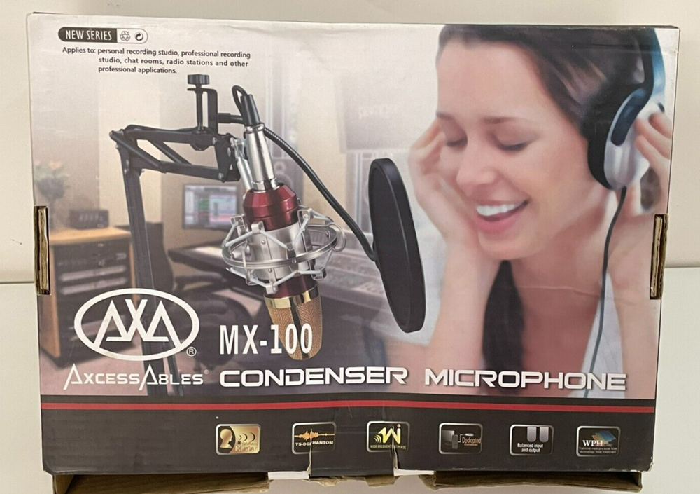 Axcess Ables MX-100 Studio Condenser Microphone Black