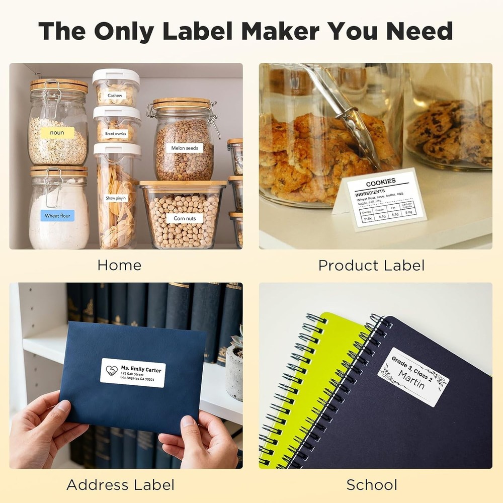 Portable Bluetooth Label Maker with Enhanced Image Quality and Waterproof Labels