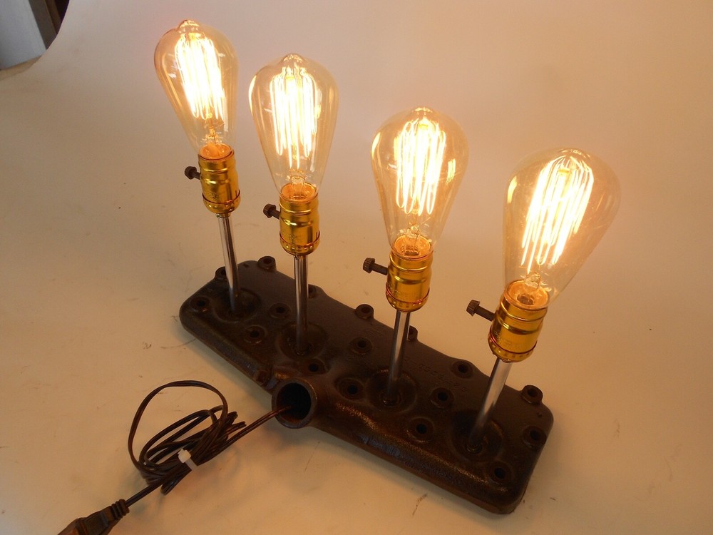 Rustic "Ford Flathead" Overhead Beam Dining Lamp