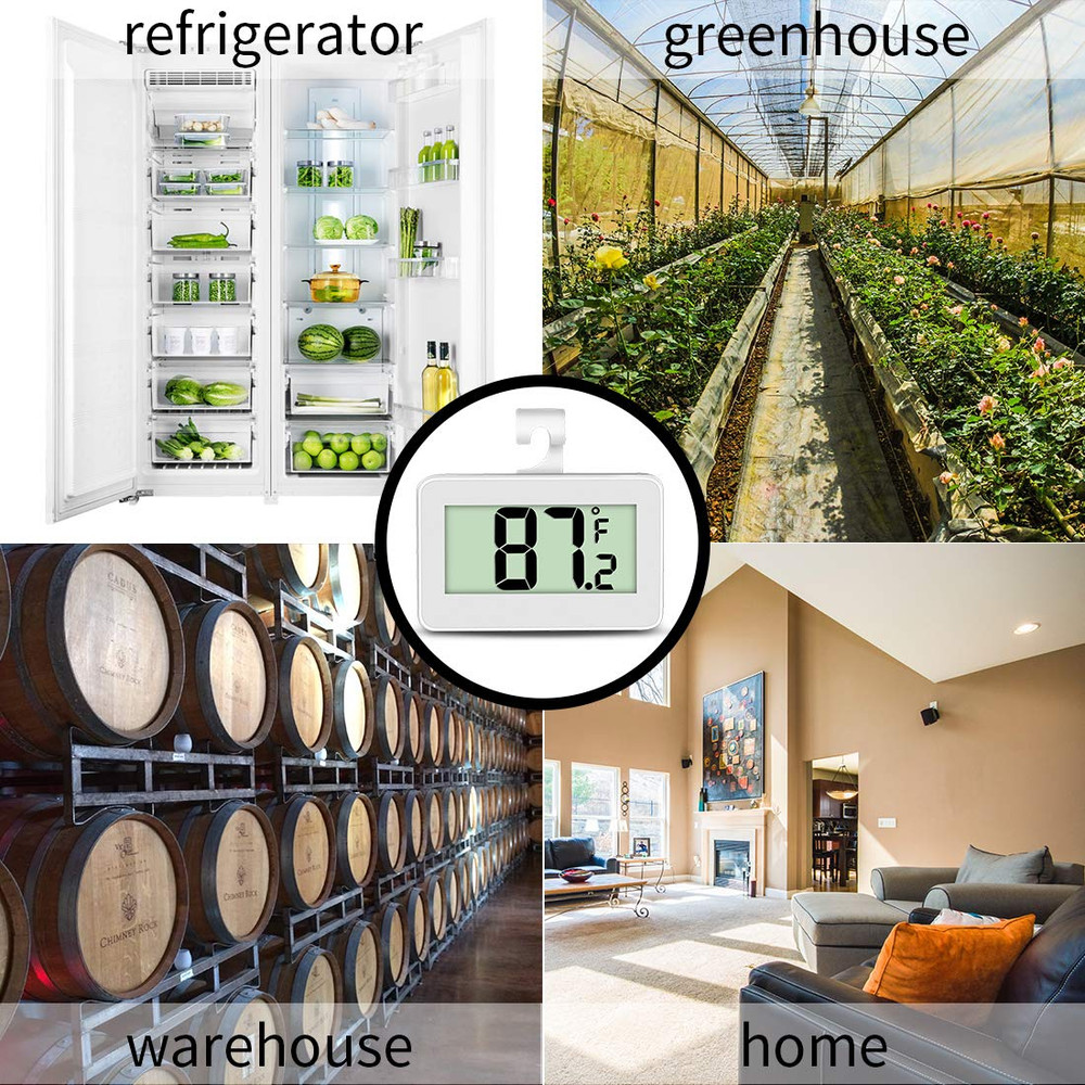 Mini Refrigerator Fridge 2 Pack Digital Freezer Thermometer Waterproof Room