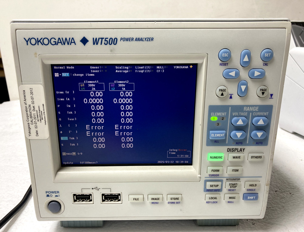 Yokogawa WT500 Digital Power Analyzer Meter with Error For Parts