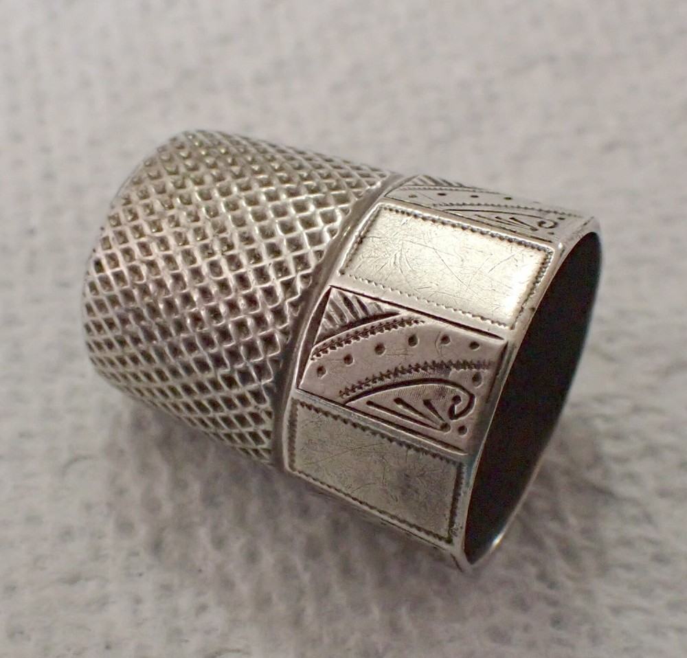 Vintage Sewing Thimble Octagonal Sterling Silver #14 No Punctures 9.3 Grams