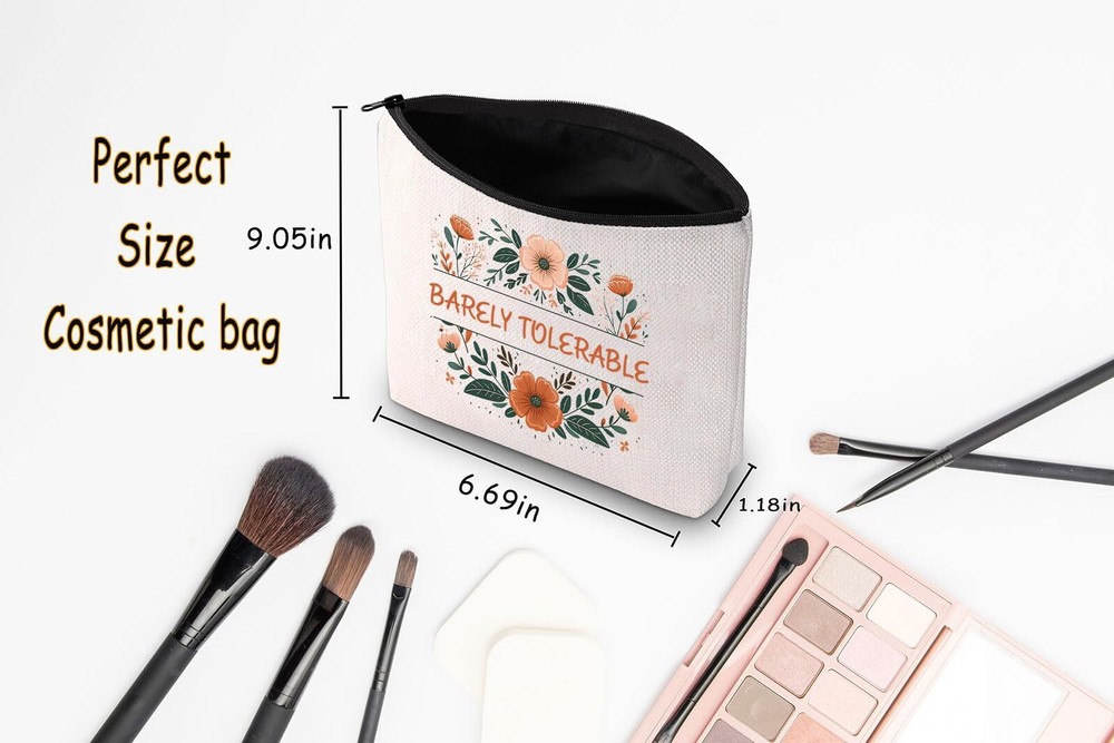 Pride Reader Gift Barely Tolerable Cosmetic Bag Literary Gift for Reader Bare...