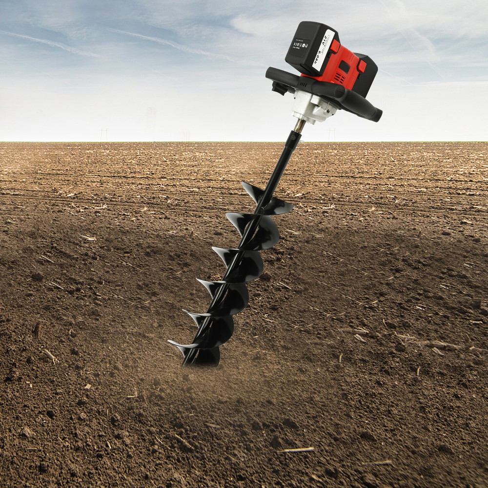 2000W Floor Post Hole Digger Electric Digger Earth Auger Drilling Machine & Bit