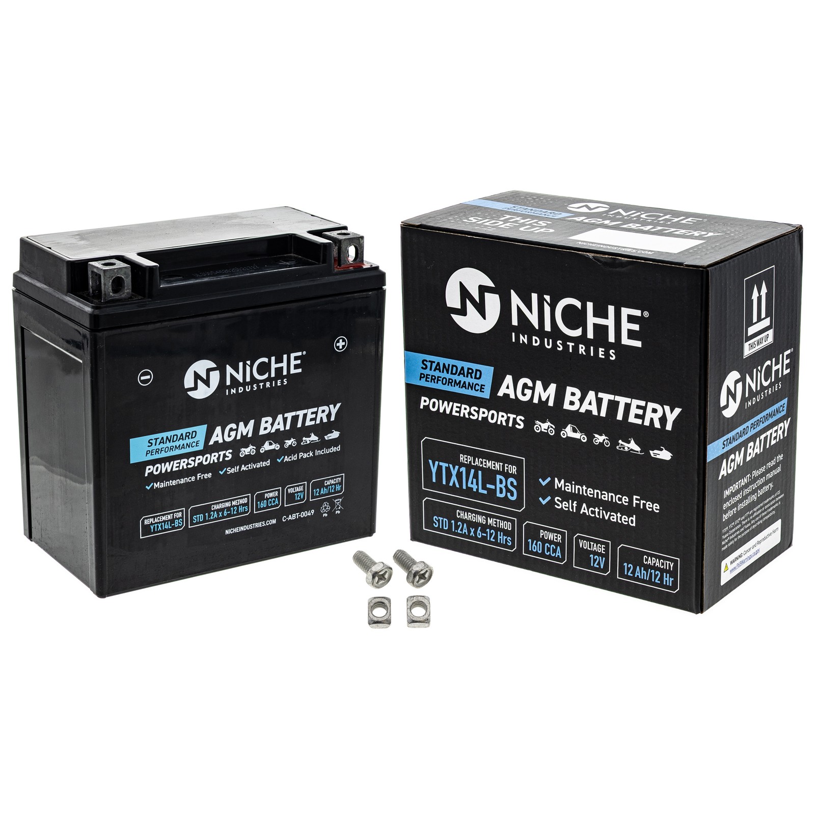 NICHE AGM Battery YTX14L for Harley Davidson Sportster XL883L XL1200C XG500