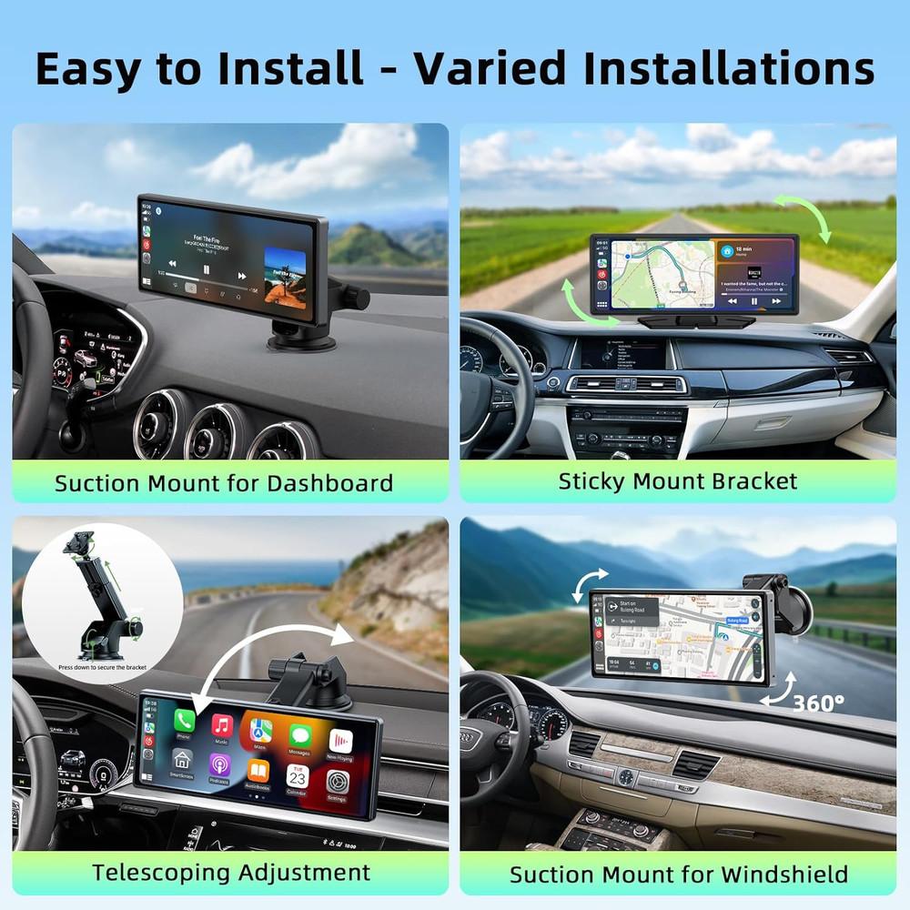 9.26-Inch Wireless Carplay Screen for Car Compatable with Apple Carplay& Android