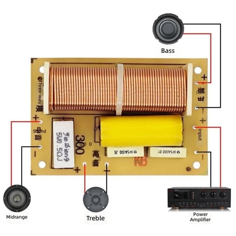 Precise Engineered 3Way Speaker Crossover With Low Loss Design Frequency Divider