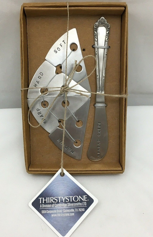 Thirstystone Cheese Markers Spreader Hand Stamped Medium Sharp Hard Soft NIB