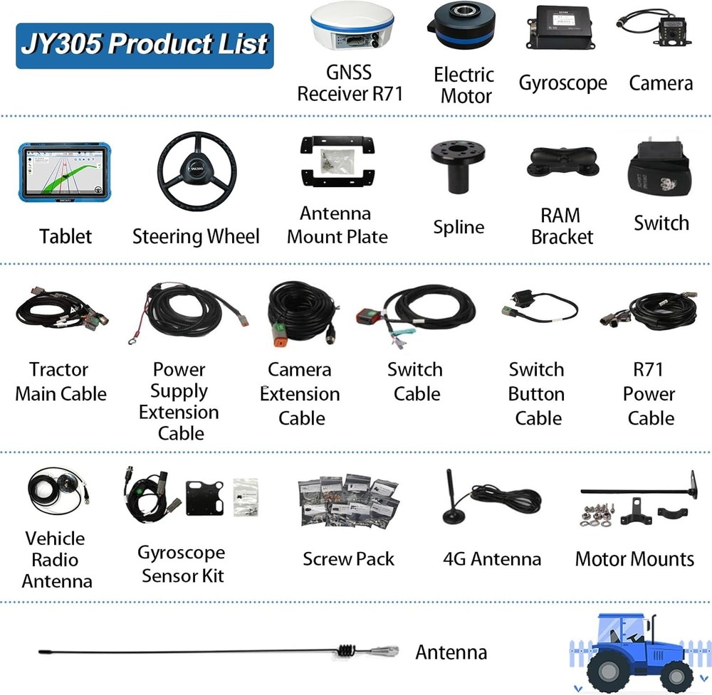 Tractor GPS, Auto Steer System 2.5cm Accuracy by RTK Base 10cm Precision by PPP