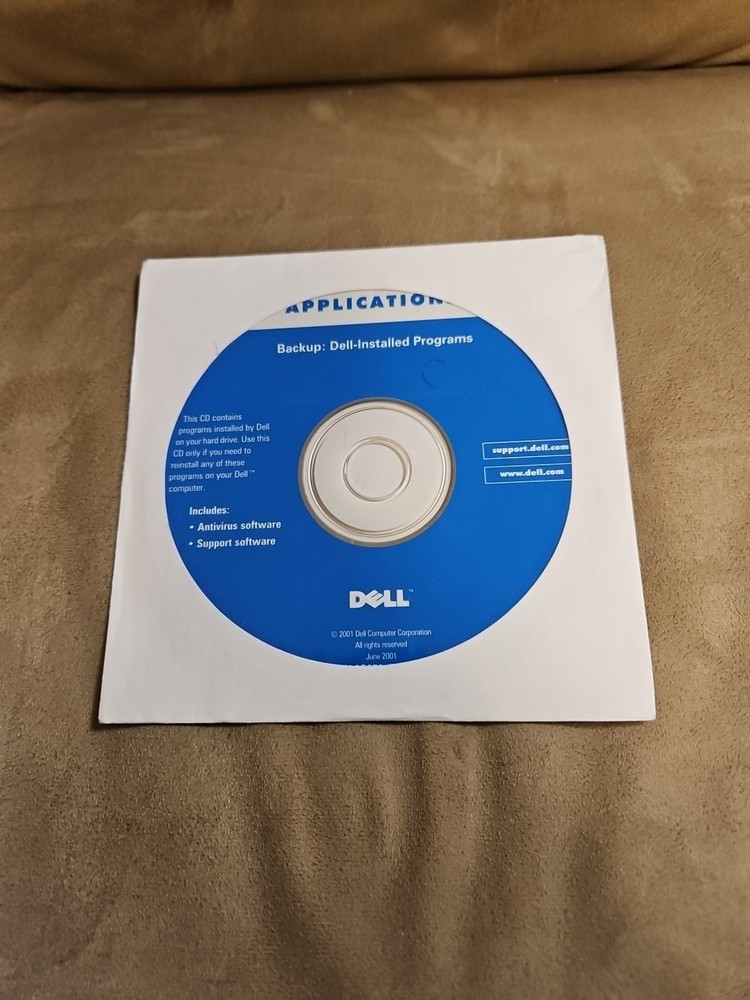 Dell Application Backup: Dell-Installed Programs Software CD