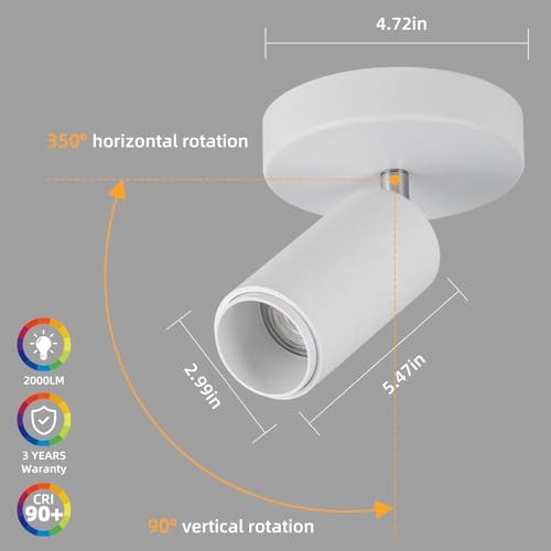 5CCT LED Ceiling Spotlight 12W Dimmable Ceiling Light White- 12 Watts