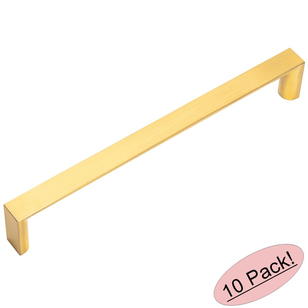 *10 Pack* Cosmas Cabinet Hardware Brushed Brass Modern Handle Pulls #3133-192BB