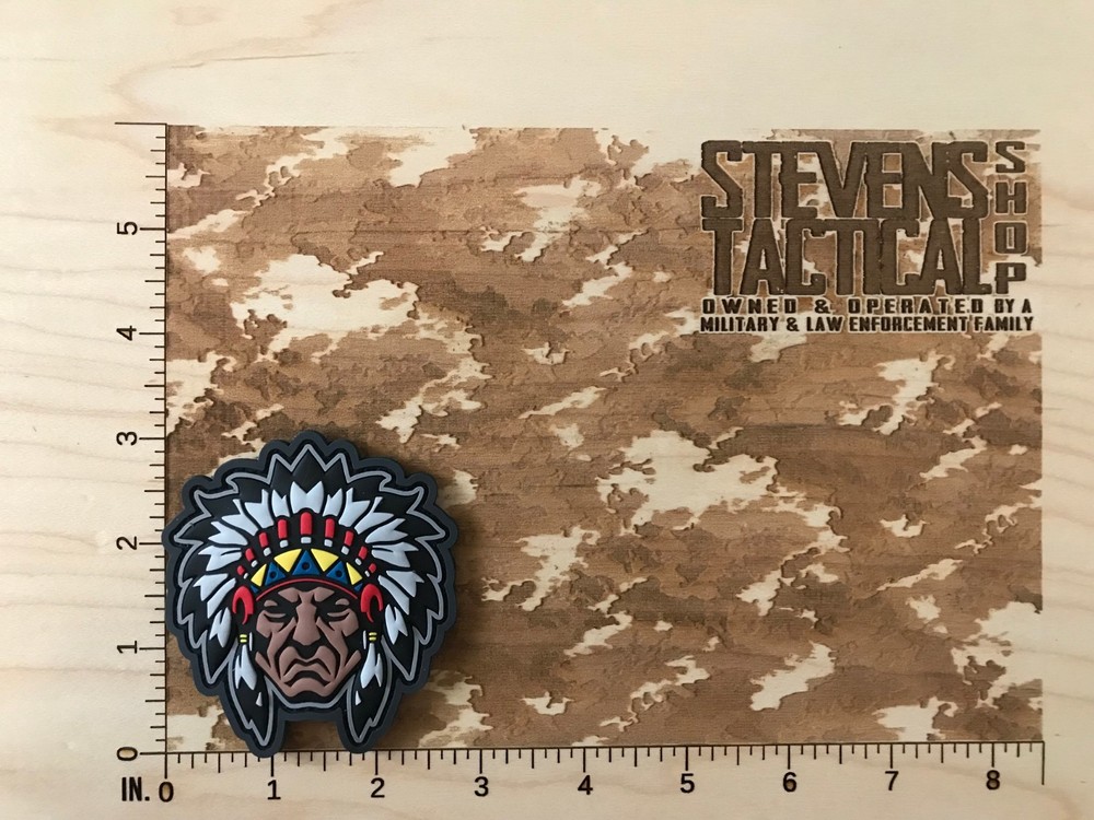 Native American Chief Head PVC Morale Patch