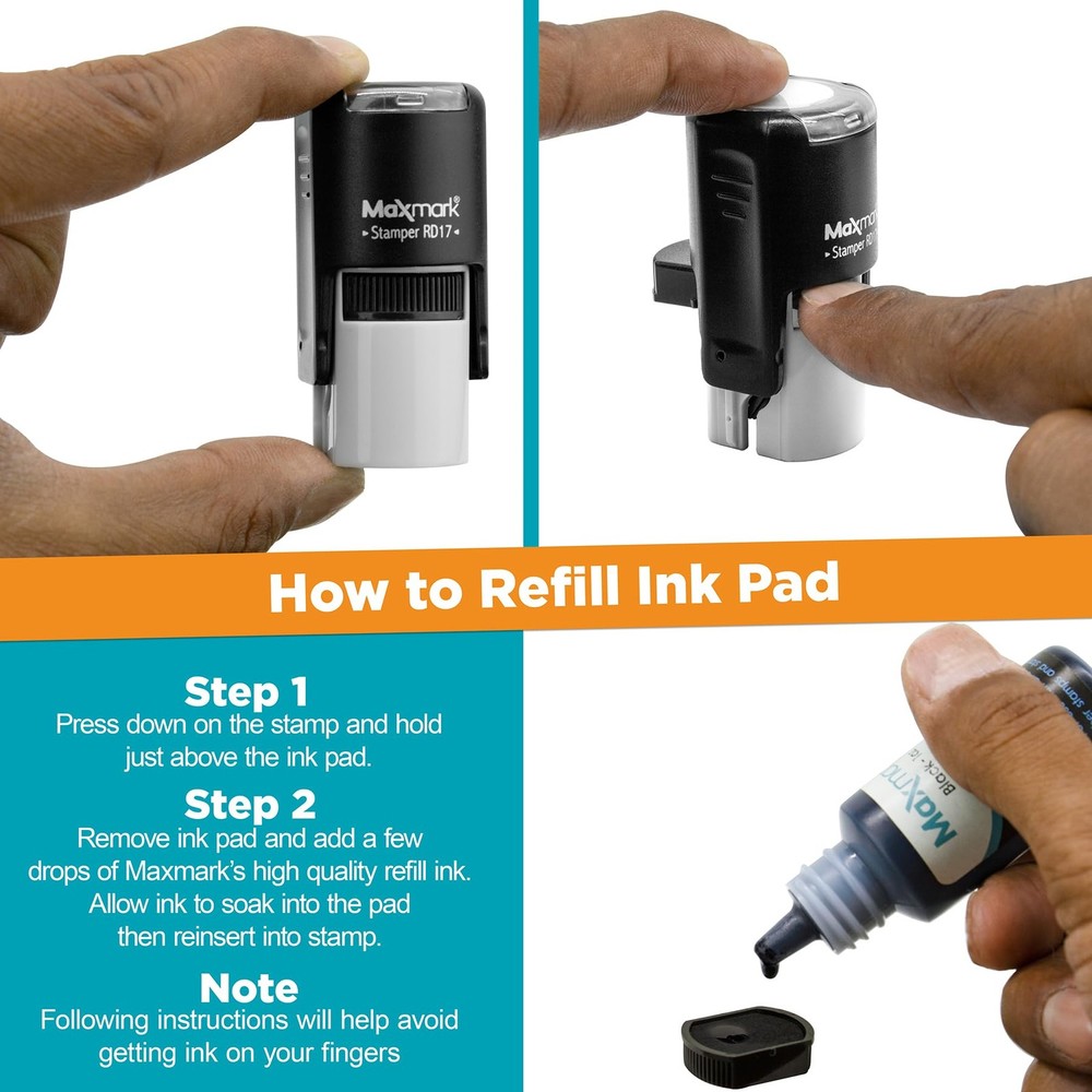 Round Self Inking Emoji Stamp - Heart - Black Ink